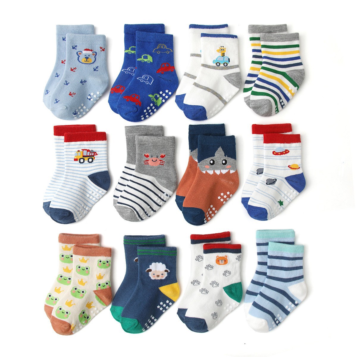 Trampoline Park Sock - 12 Pairs/lot Baby Kids Anti-slip Socks