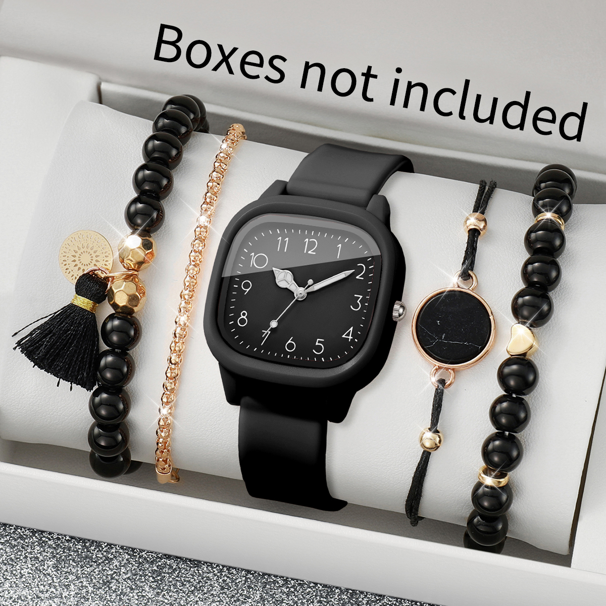 Outdoor Sport Watch - 5PCS Fashion Square Women Watches Beads