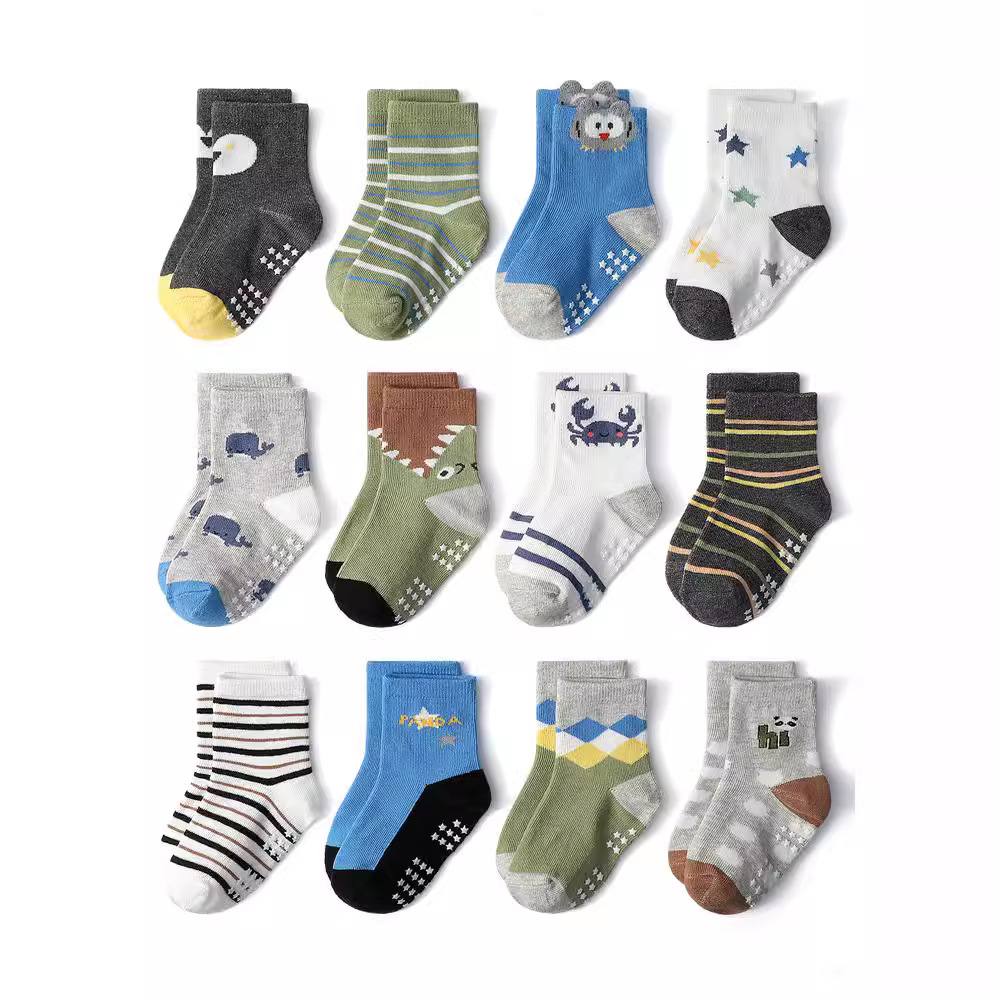 12 Pairs/lot Baby Kids Anti-sl – Trampoline Park Sock recenzja i cena