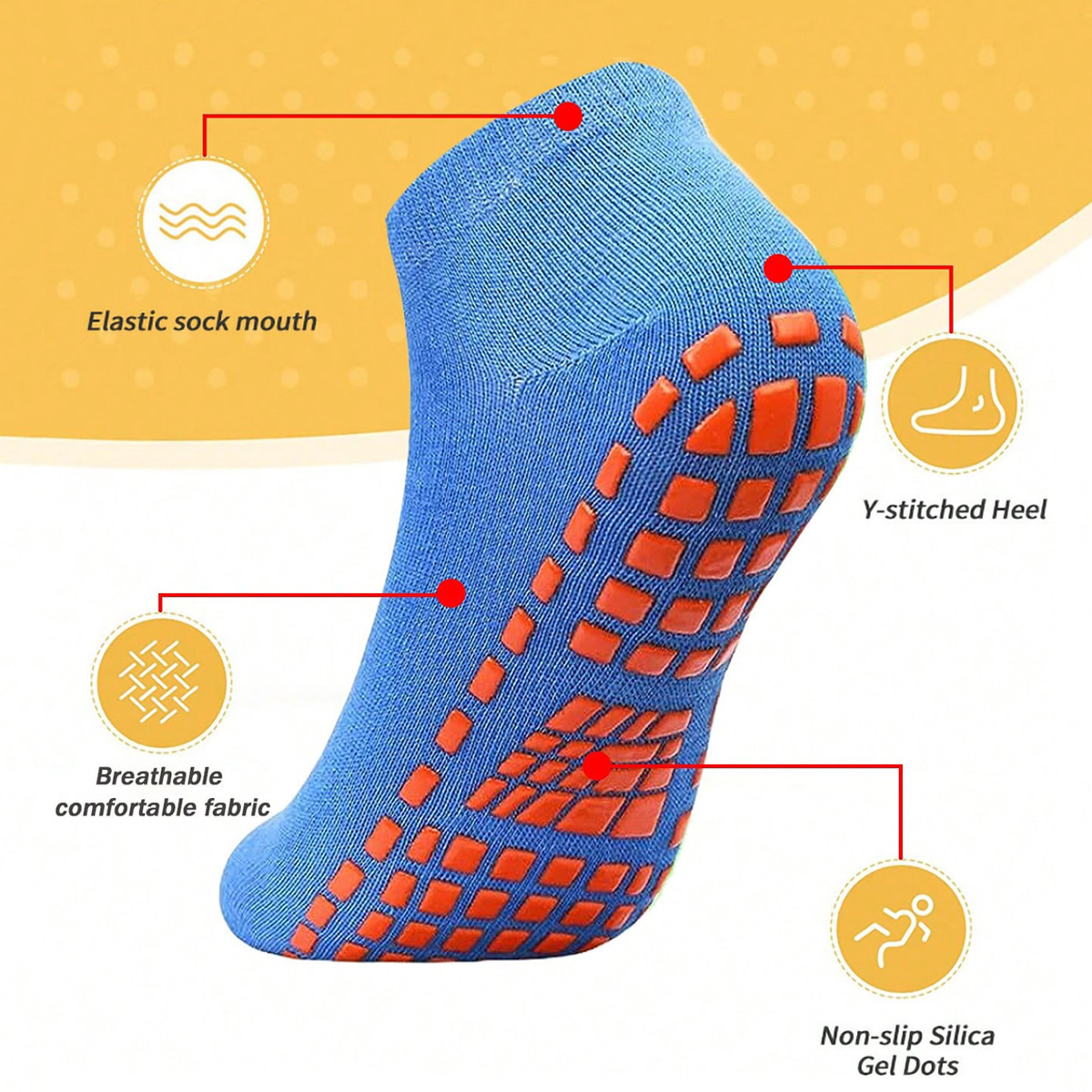 1/4 Pairs Unisex Silicone Non  – Trampoline Park Sock recenzja i cena