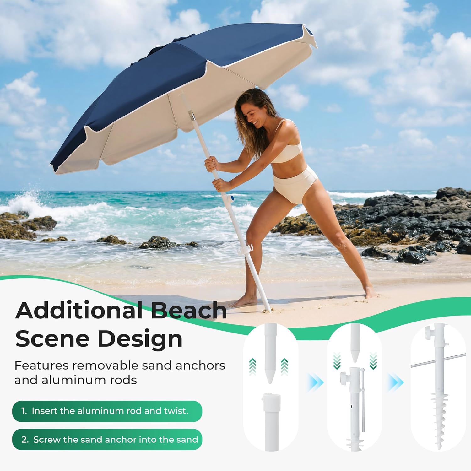 6.5ft Portable Sun Shade Umbre – Outdoor Sports Umbrella recenzja i cena