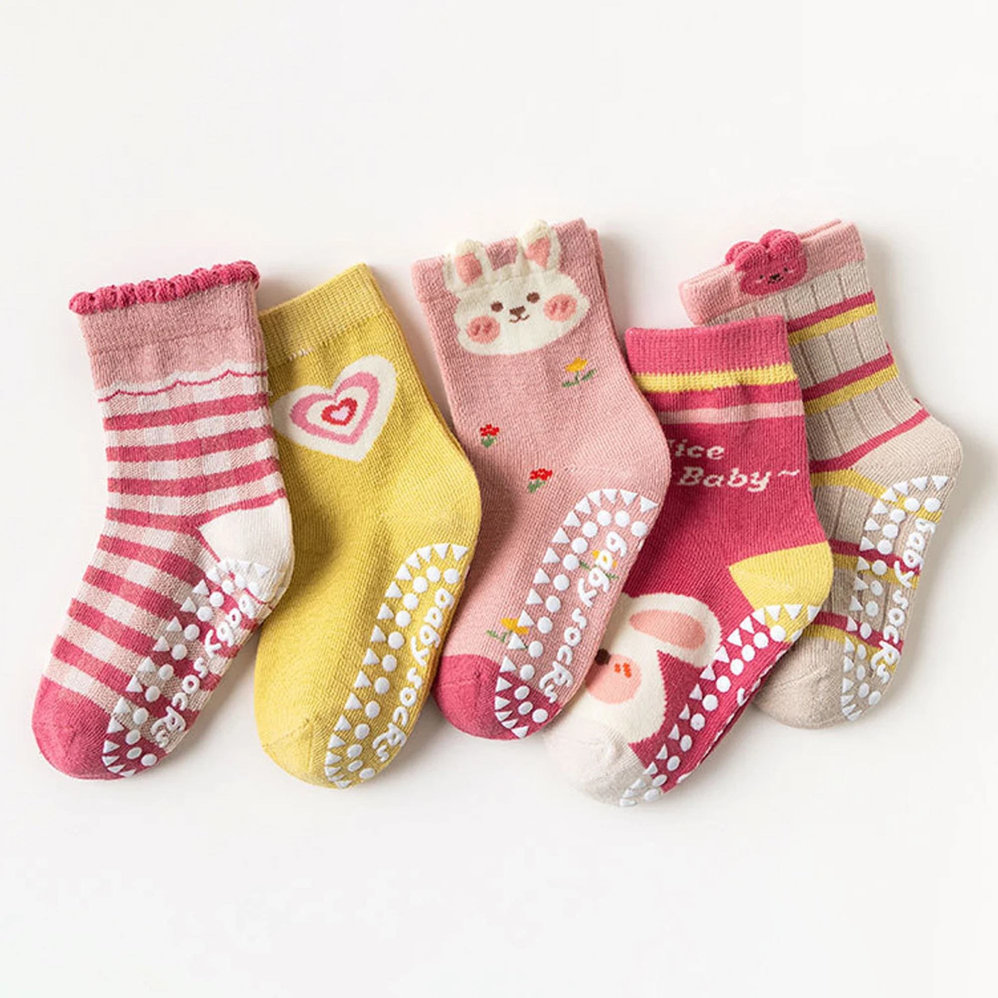 5 Pairs Cute Rabbit Baby Girl  – Trampoline Park Sock recenzja i cena